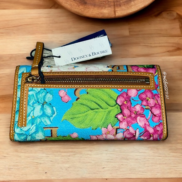 Dooney & Bourke Hydrangea Ruby Satchel + Continental Wallet  NWT - Picture 7 of 9